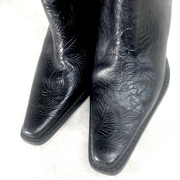 Antonio Melani Tooled Cowgirl Mid Boots - Picture 3 of 15
